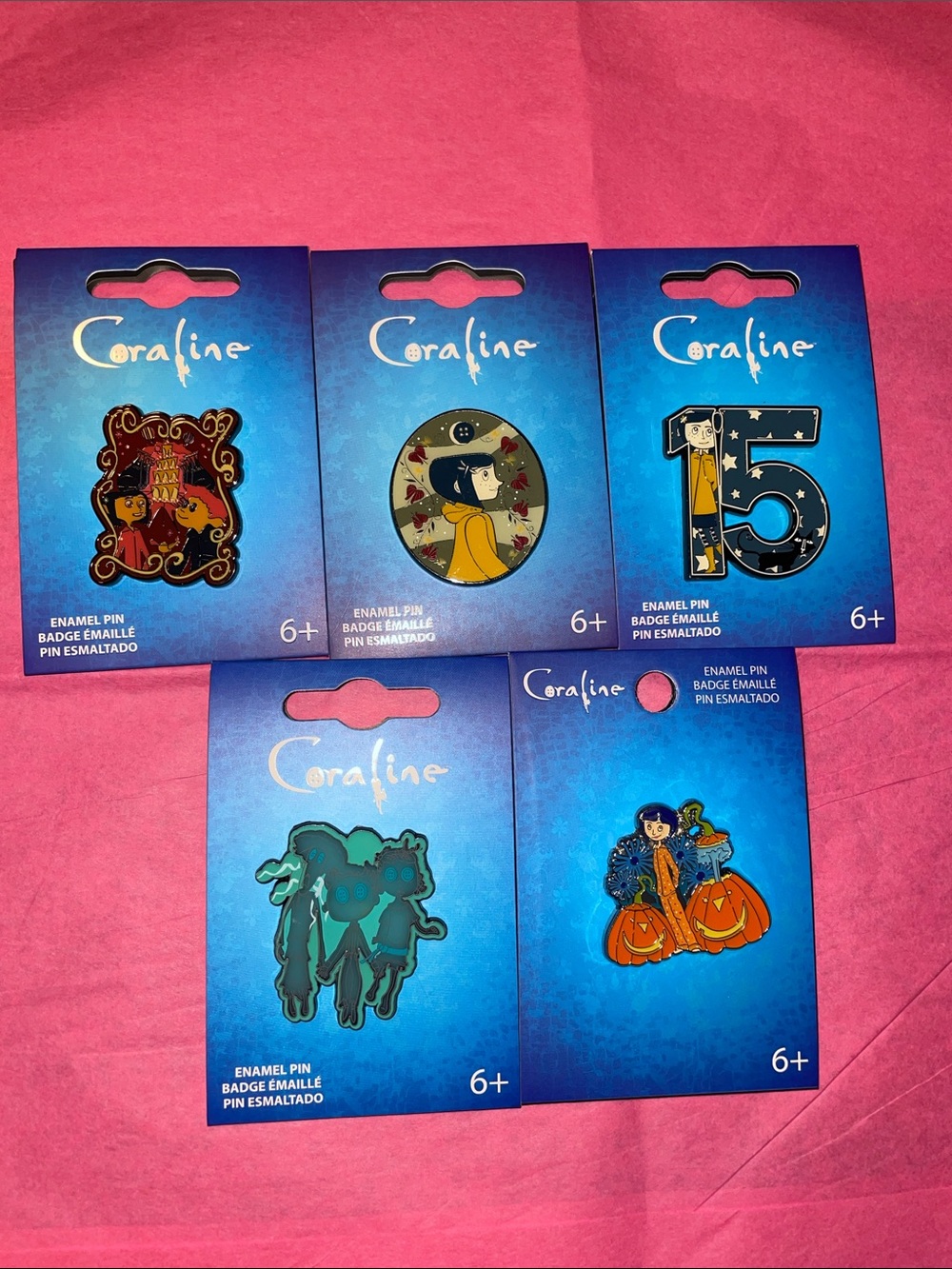 Exclusive Loungefly Laika Coraline Collectible Enamel Pins Bundle